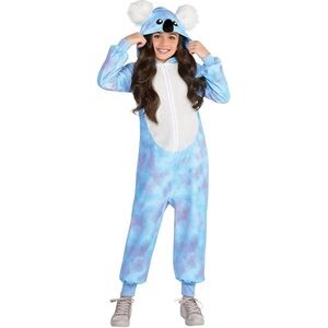 Blue and White Hooded Koala Onesie-Kid’s Size L Rubies Halloween Costume NWT